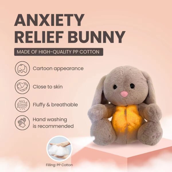 Breathing Rabbit Soothing Sensory Plush Toy With Relieve Anxiety Bunny Comforter Breathes For Newborn Conciliate Baby - Image 6