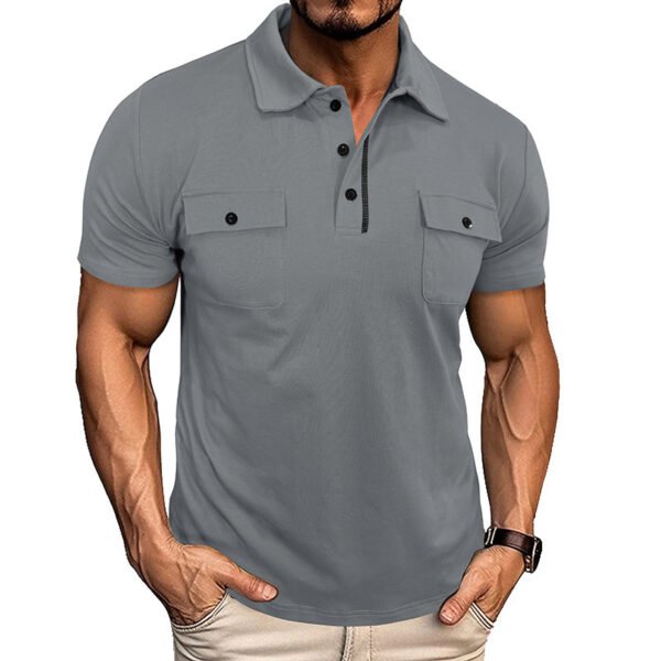 Summer Lapel Short Polo Shirt Men - Image 4