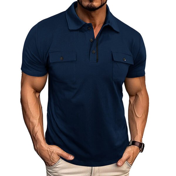 Summer Lapel Short Polo Shirt Men - Image 5