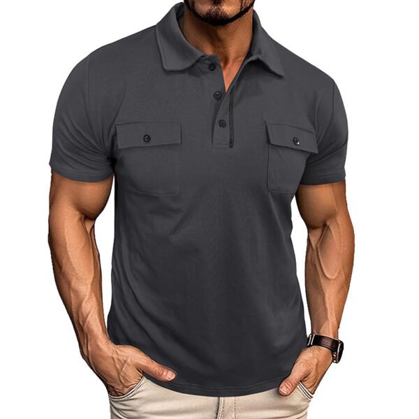 Summer Lapel Short Polo Shirt Men - Image 3