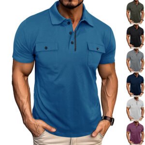 Summer Lapel Short Polo Shirt Men