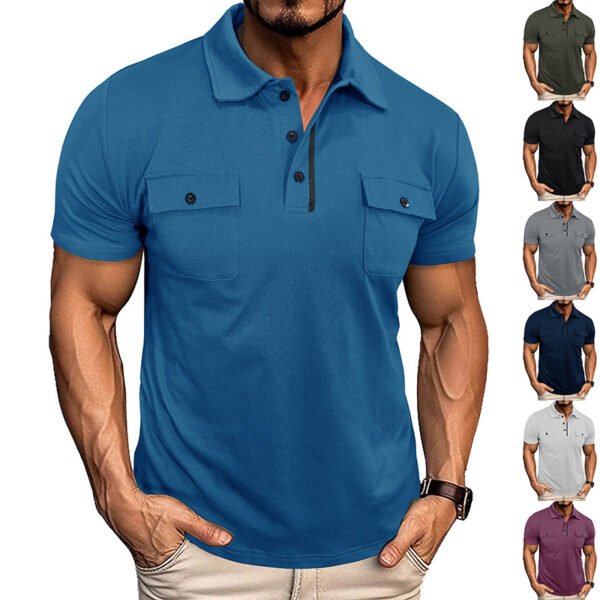 Summer Lapel Short Polo Shirt Men