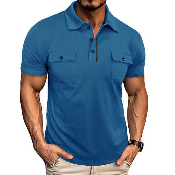 Summer Lapel Short Polo Shirt Men - Image 2