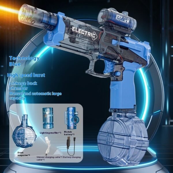 Fire Rate Electric Water Pistol Cool Light Full Automatic Water Spray Gun Summer - Image 2