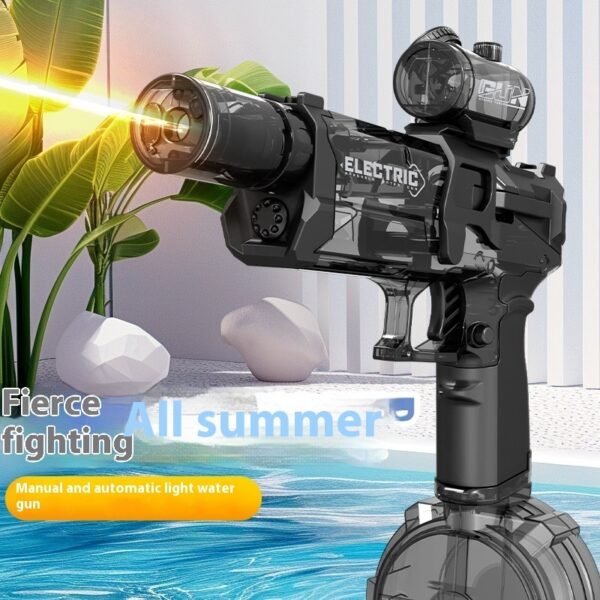 Fire Rate Electric Water Pistol Cool Light Full Automatic Water Spray Gun Summer - Image 3