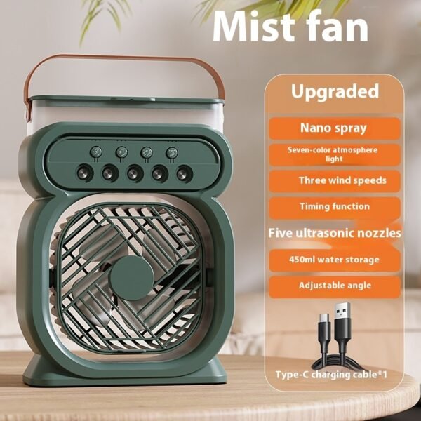 3 In 1 Portable Air Conditioner Evaporative Air Cooler LED Lights - Image 9